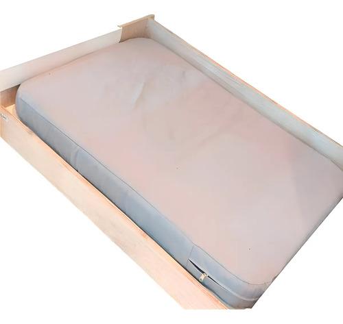 Colchón Con Funda Para Cama Rebatible Mascota 97x65 Cm Corsa Azul Claro Liso