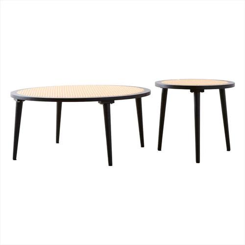 Set De Mesas Bajas Ratonas Holy De Madera De Haya Laqueadas. Negro
