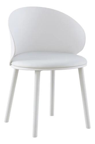 X2 Butacas De Comedor Chill Makom Ref. Asiento Cuero Vegano. Ecocuero Blanco