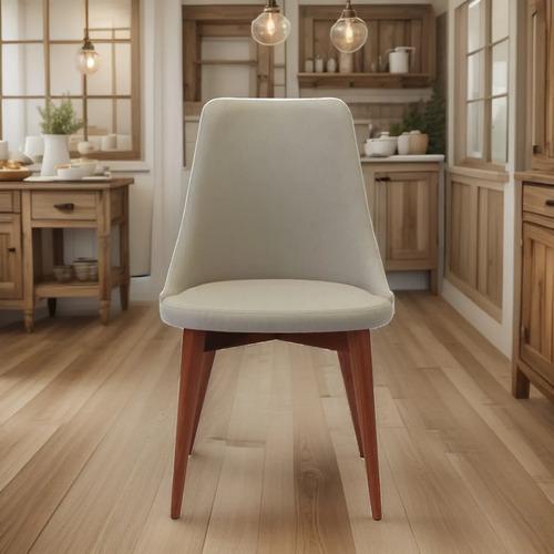 Silla Hadid Comedor Madera Maciza Tapizada Lino Antimanchas Lino Antimanchas Marrón Claro Beige