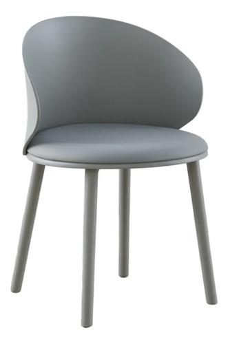 X2 Butacas De Comedor Chill Makom Ref. Asiento Cuero Vegano. Ecocuero Gris