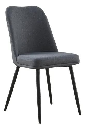 X2 Sillas Comedor Grace. Makom Tapiz Chenille Patas De Caño. Chenille Gris