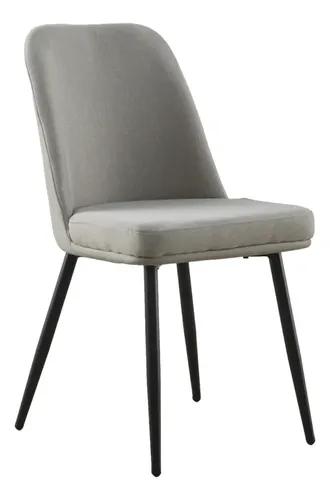 X2 Sillas Comedor Grace. Makom Tapiz Chenille Patas De Caño. Chenille Beige Oscuro